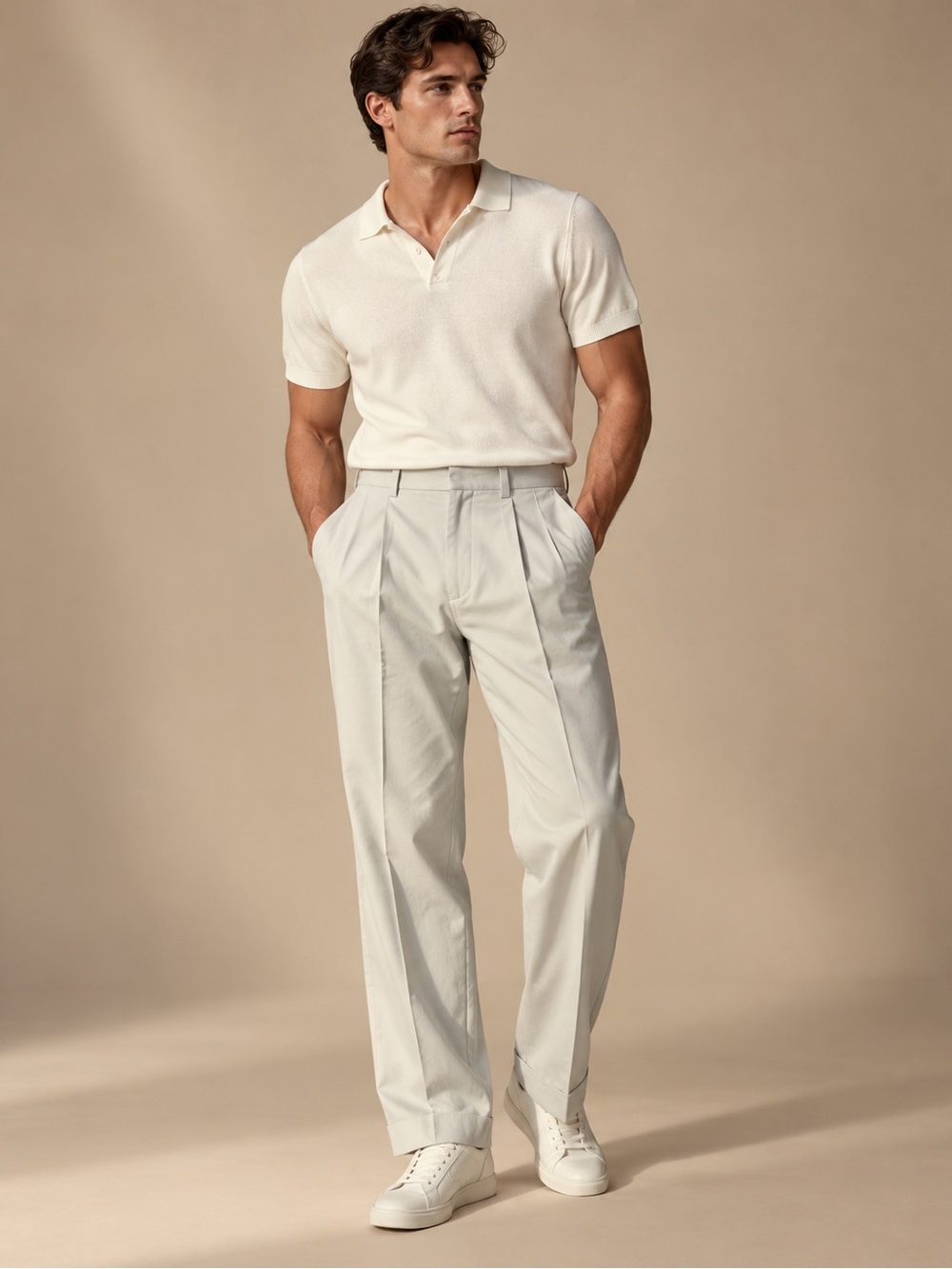 Axist Men's Pleated Dress Pants in Light Khaki 30x30
